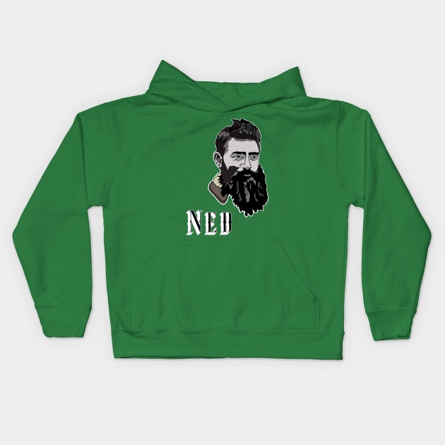 Ned Kelly Australian Bushranger Outlaw Kids Hoodie by EmmaFifield